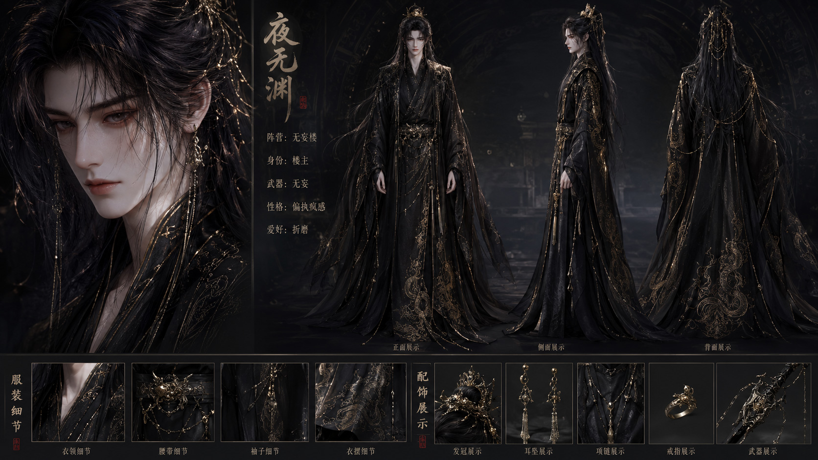 GPT-image2文生人物形象三视图美男通用模版 - tongyongmobanguzhuangAI生成效果图